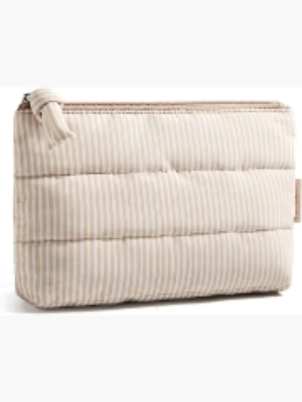 Small Puffy Quilted Makeup Bag, Water-Resistant Cosmetic Pouch, Machine